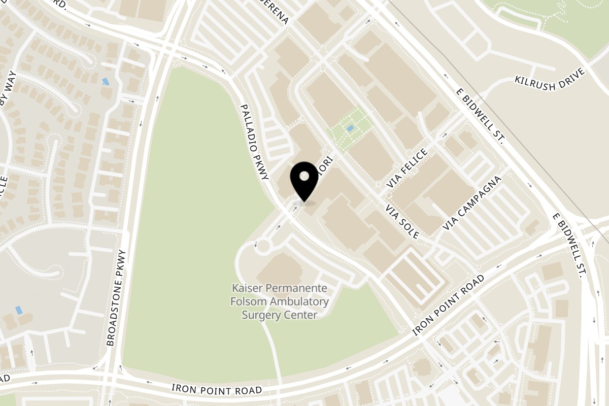 Map showing the location of The Chocolate Architect on 250 Palladio Pkwy in Folsom